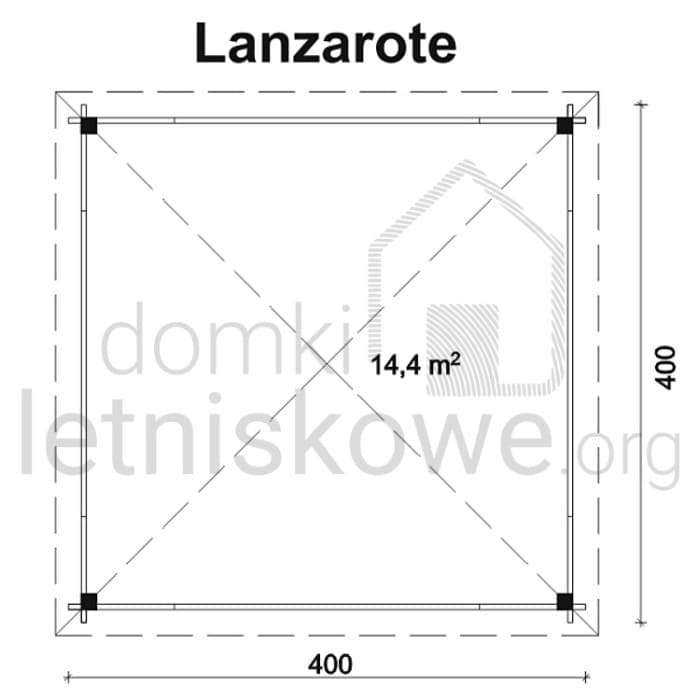 Drewniana altana ogrodowa Lanzarote 400x400 cm — zdjęcie 2